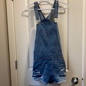 American eagle denim overalls